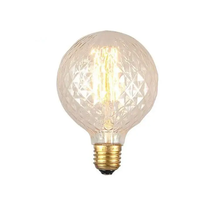 Achat Immédiat Distorted globe bulb with vintage filament incandescent 40w edison