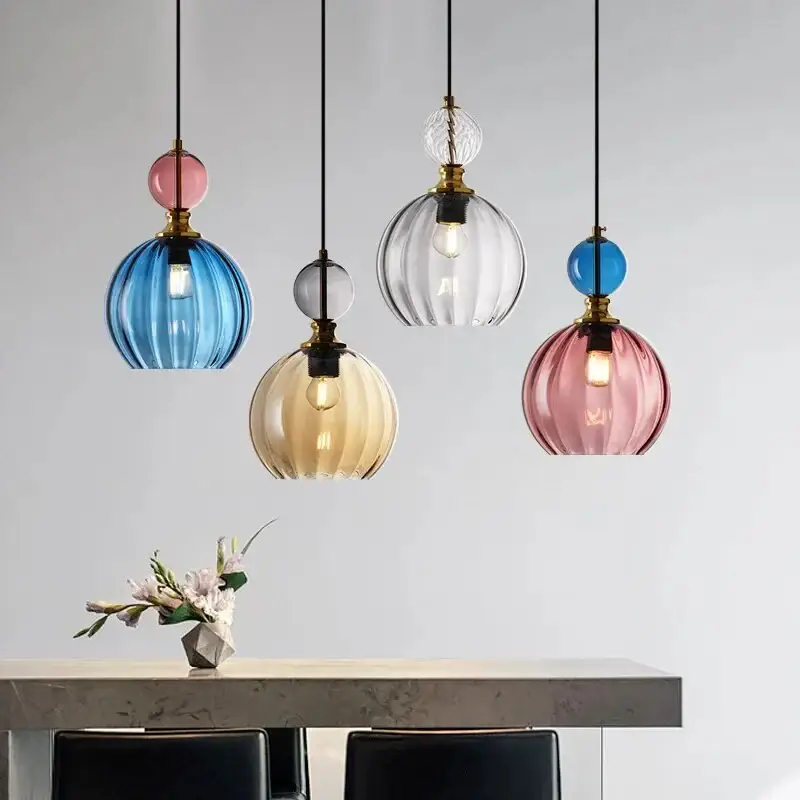 Soldes Candy glass pendant light home decor