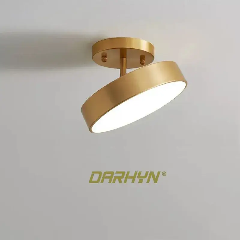 Simple round copper led ceiling light for cloakroom Commander Vite