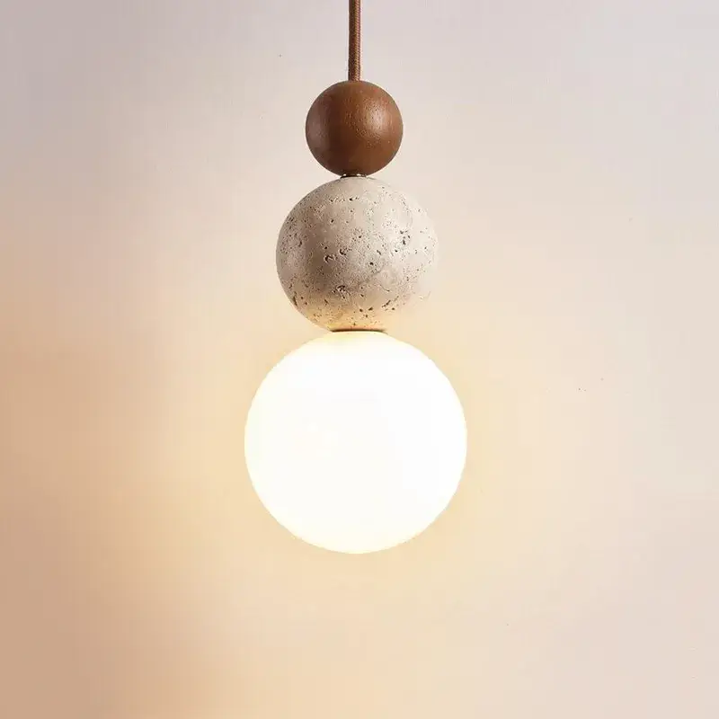 Wabi sabi round gourd-shaped led pendant light in yellow tuff Paiement Sécurisé