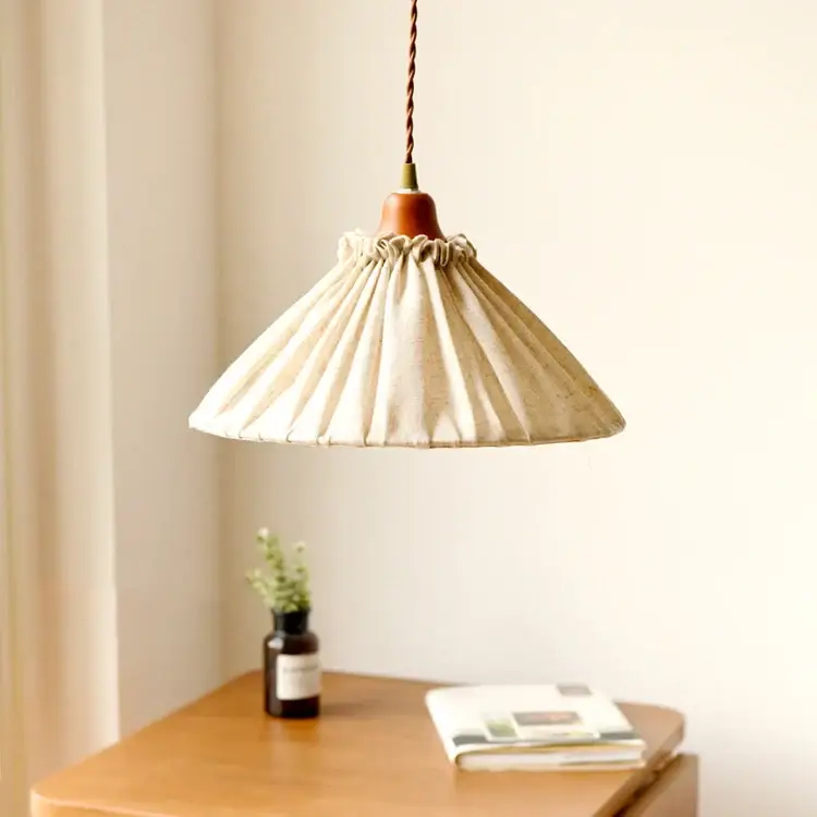 Retro handmade pendant lamp in japanese nordic cotton and linen Prix Promo