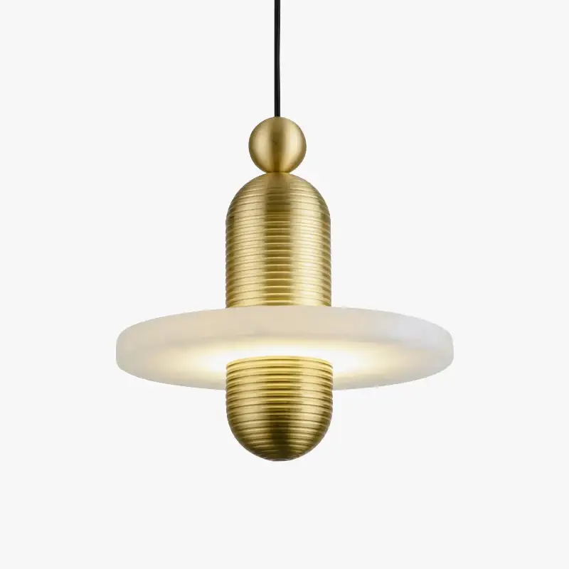 Super Prix Marble and aluminium led pendant light with adjustable cord