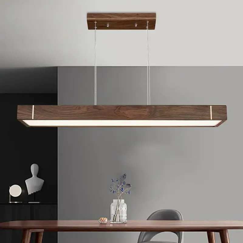 Expédié Aujourd'hui Modern led chandelier in dark wood for interior decoration