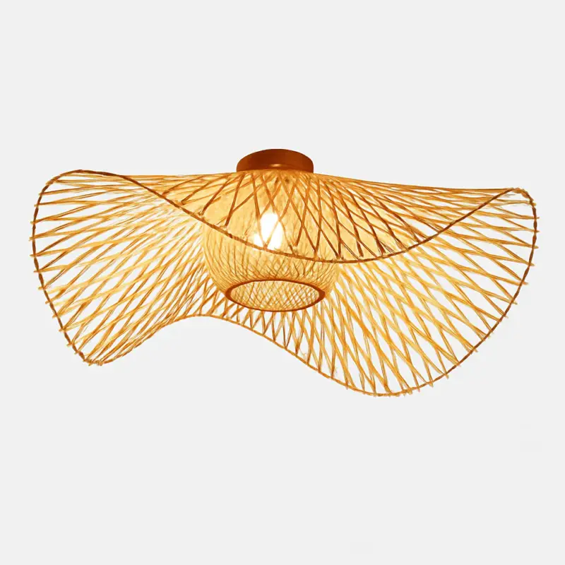 Zen bamboo woven ceiling light southeast asian style Prix Choc