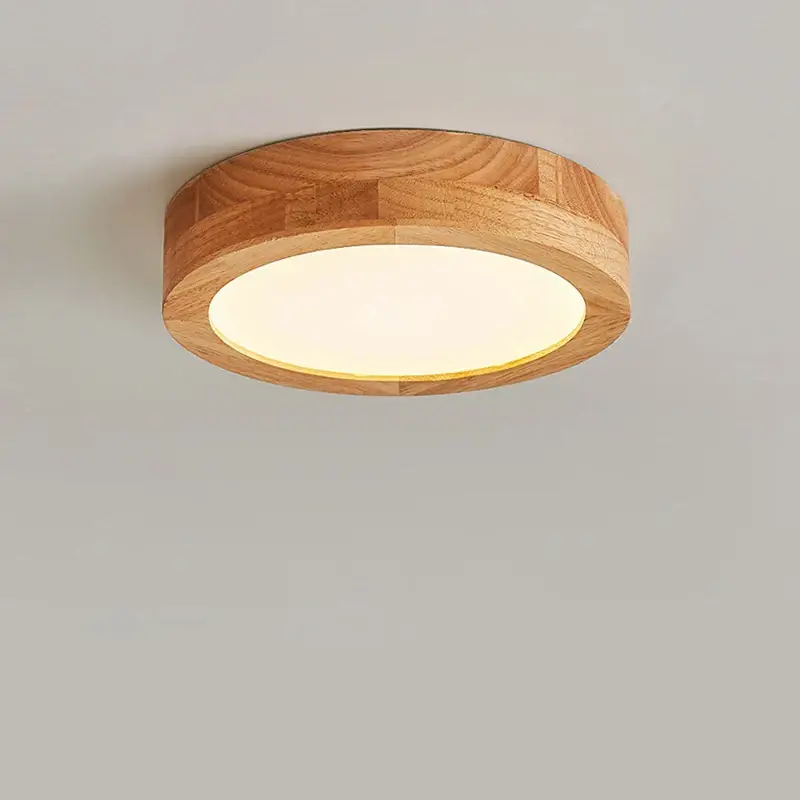 Offre Limitée Simple round wooden led ceiling light nordic decor lampen