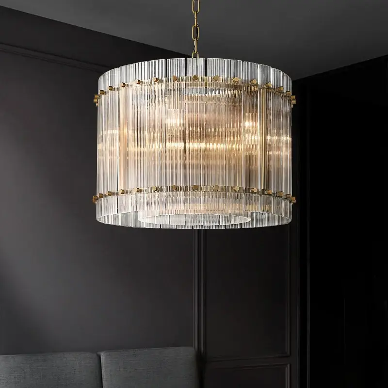Luxury gold double ring crystal led chandelier Prix Réduit
