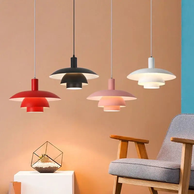 Mid-century modern ufo gradient adjustable pendant light Top Vente