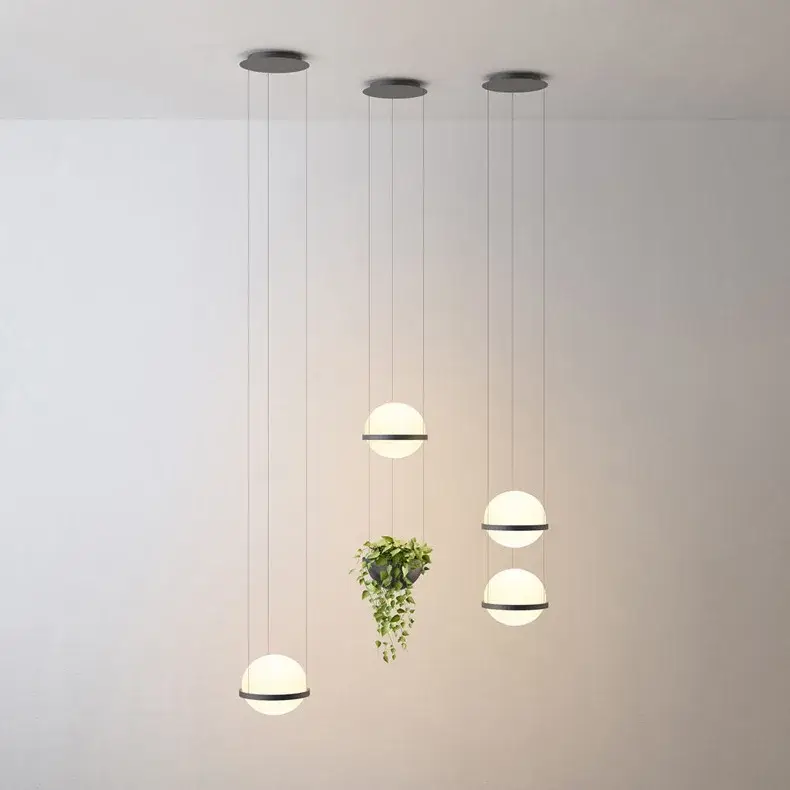 Livraison Express Modern glass led pendant lamp with flower pot
