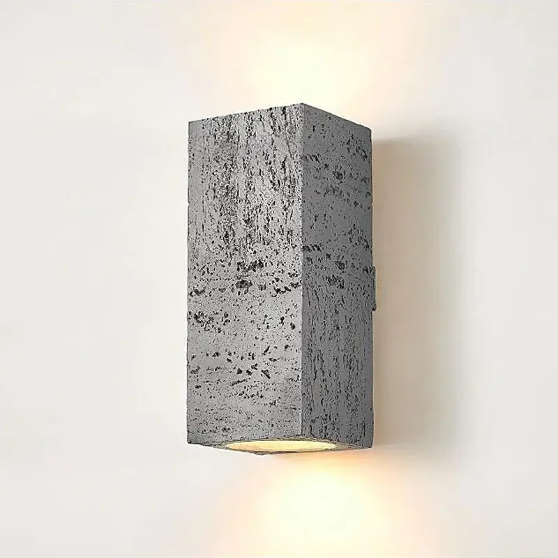 Haute Qualité Wabi-sabi square cement led wall light nordic decorative indoor lamp