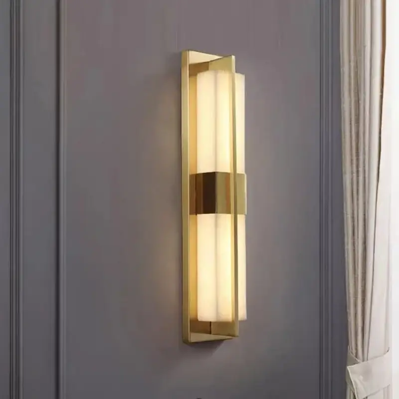 Natural cuboid marble led wall light Acheter Direct