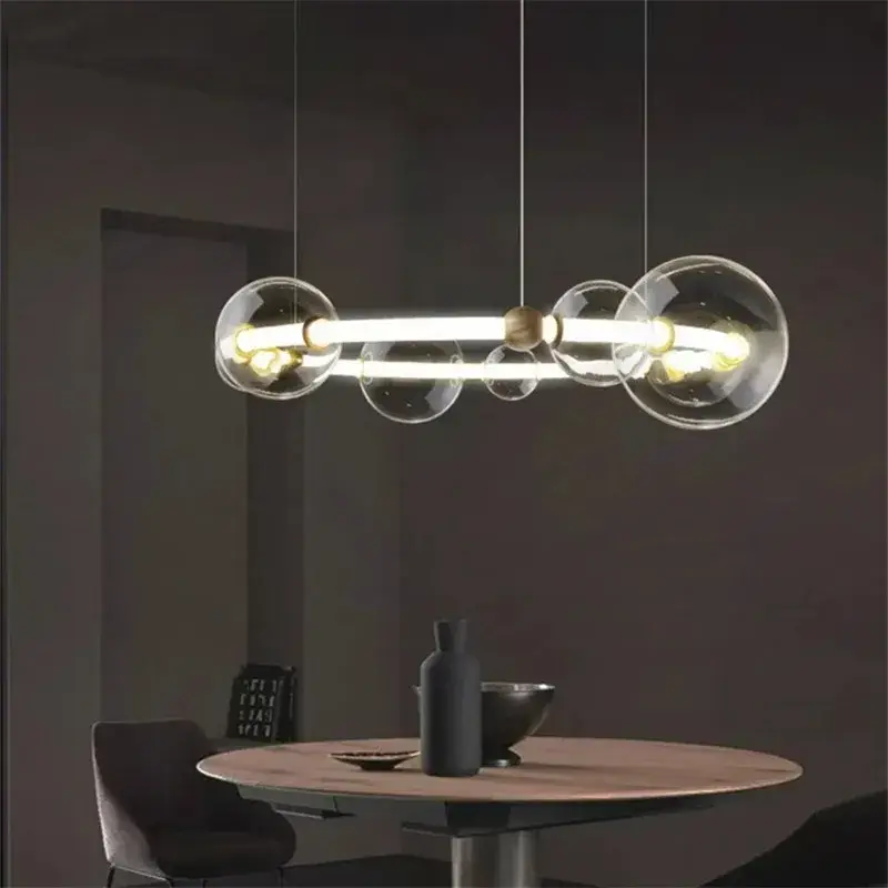 Seulement Aujourd'hui Luxury bubble chandelier with long led strip and creative clear glass