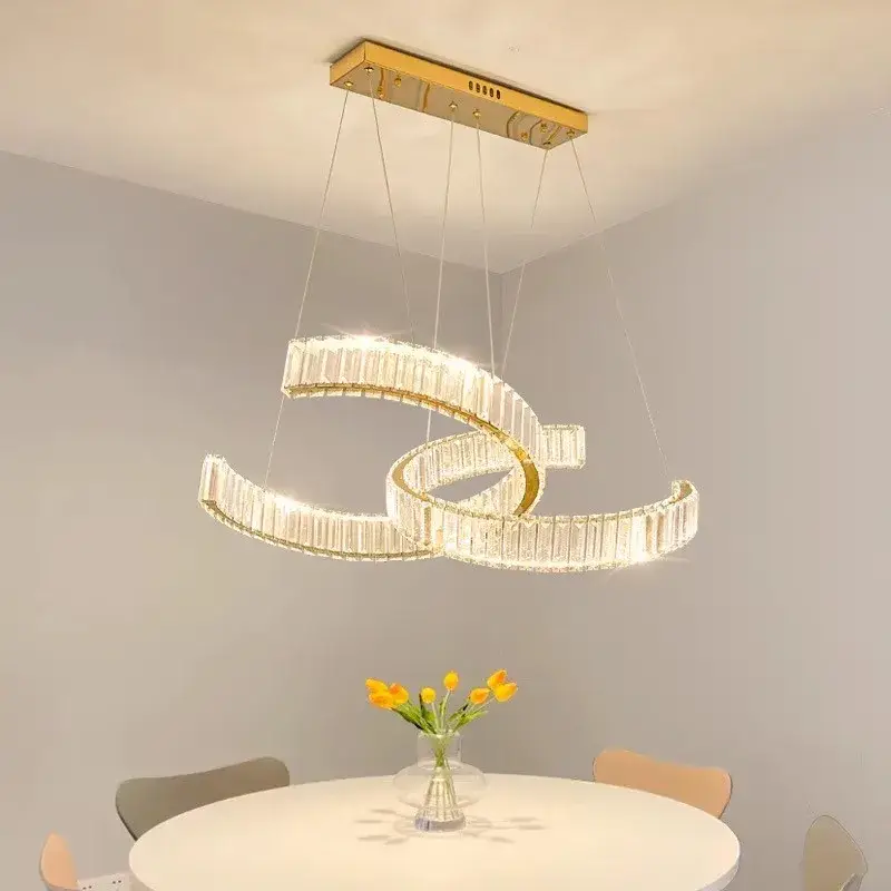 Postmodern crystal stainless steel chandelier Meilleur Prix
