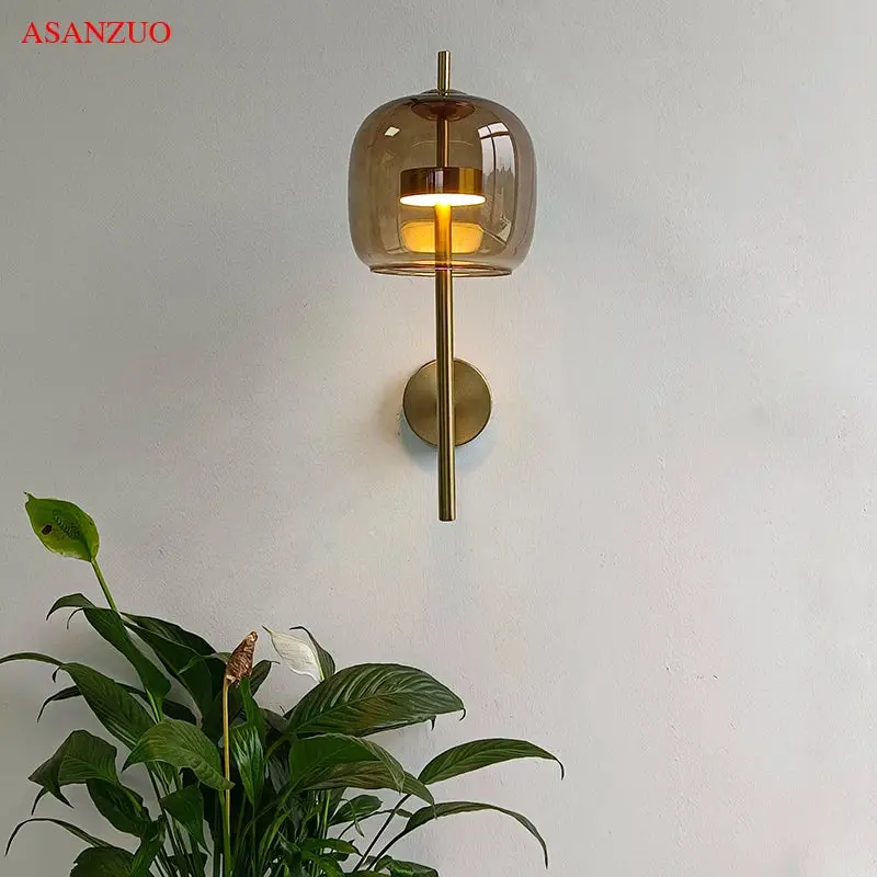 Creative glass led wall light with warm light Dernier Modèle