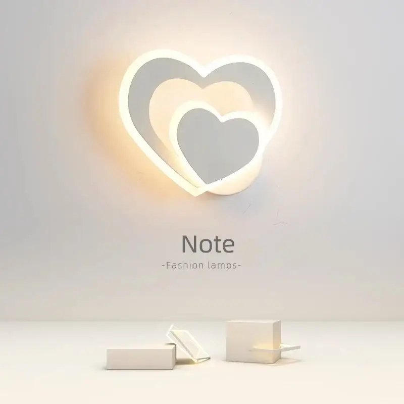 Dernière Chance Led heart-shaped wall lamp, simple nordic love wall lamp, creative ...