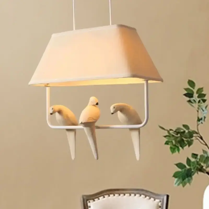 Creative fabric chandelier with 3-4 bird heads for decoration Commande En Gros