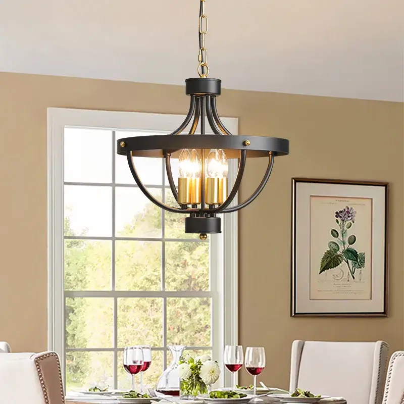 Acheter En Ligne Modern farmhouse geometric chandelier rustic pendant light