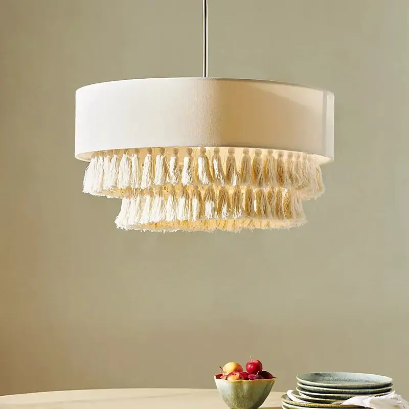 Meilleur Choix Bohemian wabi sabi fabric chandelier japanese style