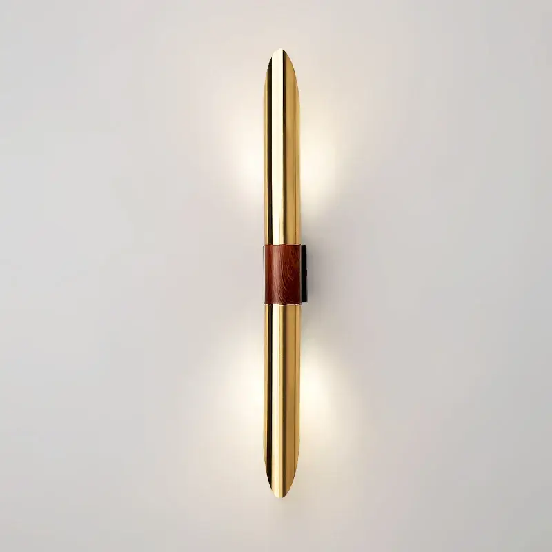 Usine Directe Decorative metal wall light with wood-effect finish