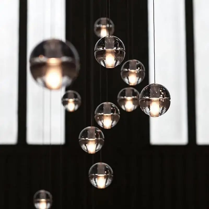 Affaire À Saisir Nordic crystal ball chandelier for duplex, villa, living room or re...