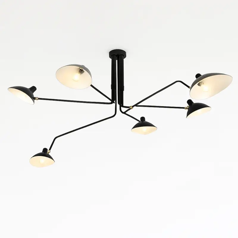 Nordic vintage industrial iron spider led chandelier Bon Plan