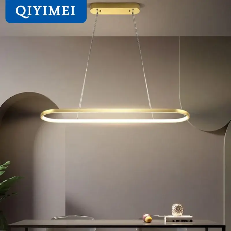 Certifié Modern rectangular led pendant light with remote control