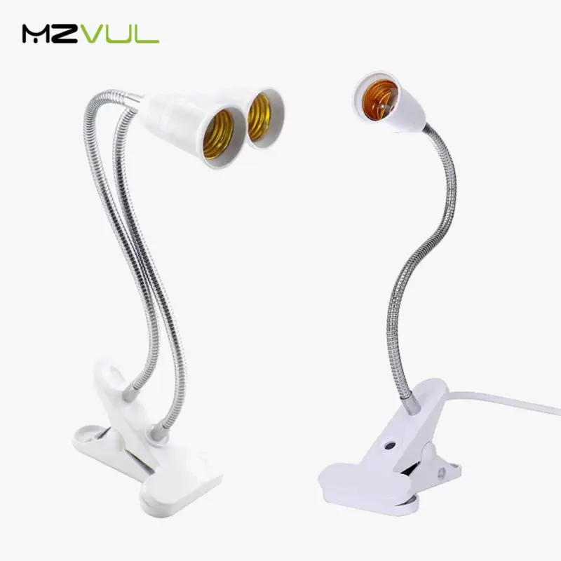 Led lamp holder with single/double socket and flexible switch Populaire