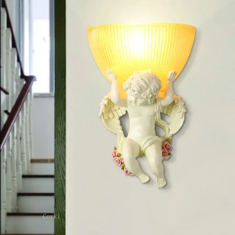 Petit Prix European art angel resin led wall light