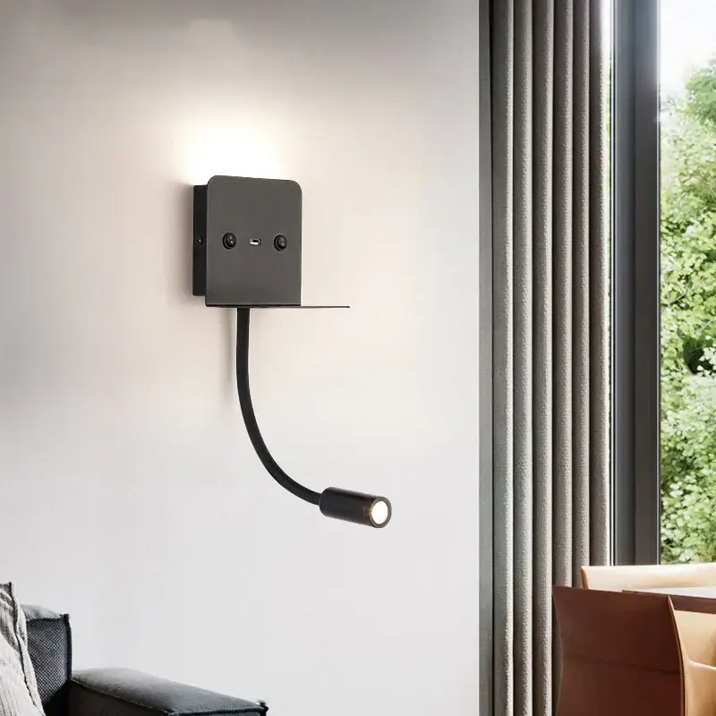 Prix Promo Modern led wall light with night light and integrated usb charger