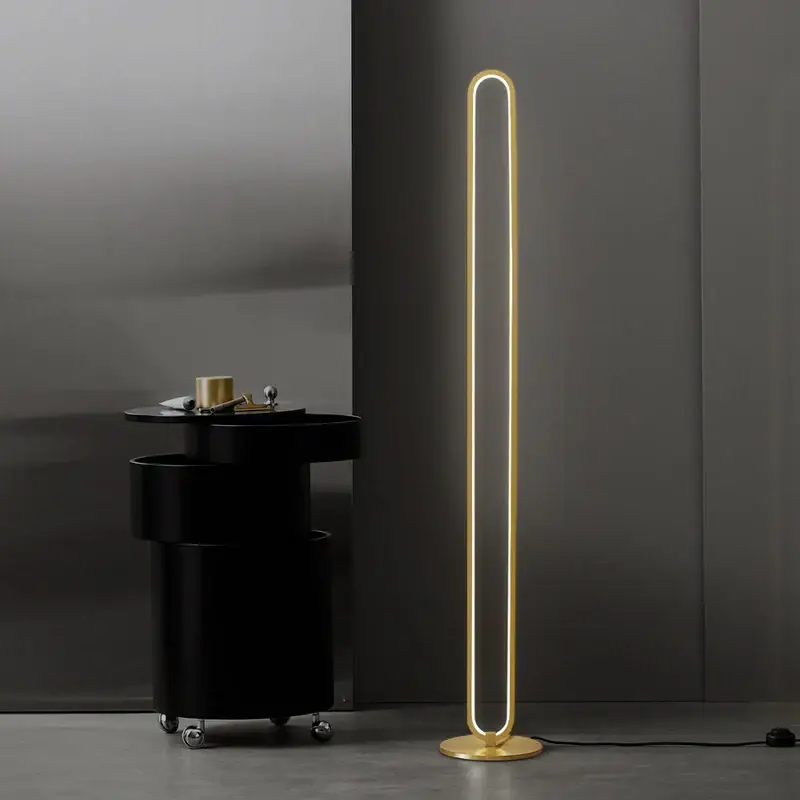 Minimalist copper led floor lamp with 3 interchangeable nordic deco... Réduction