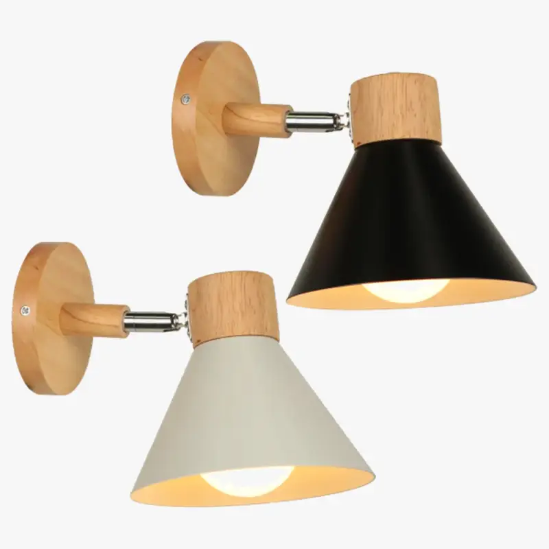 Modern nordic style wooden led wall light Livraison Express