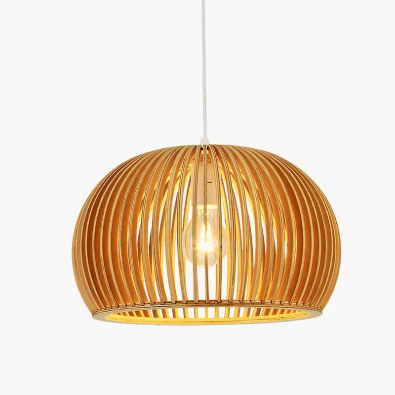 Wooden birdcage pendant light tom Paiement Sécurisé