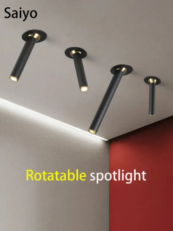 Rotatable aluminium cob led spotlight for indoor lighting Certifié