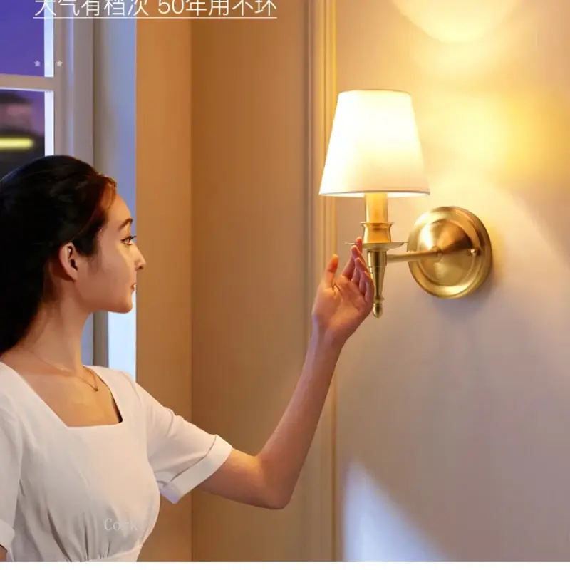 Super Prix Traditional american 2-arm copper led wall light for artistic decor