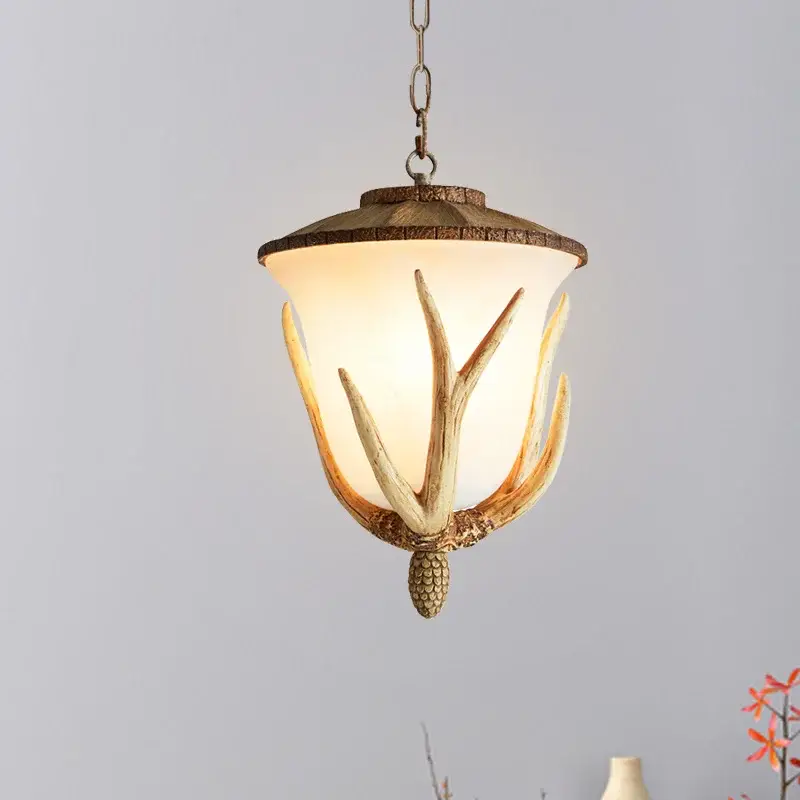 European rural style led pendant lamp with deer antler design Offre Spéciale