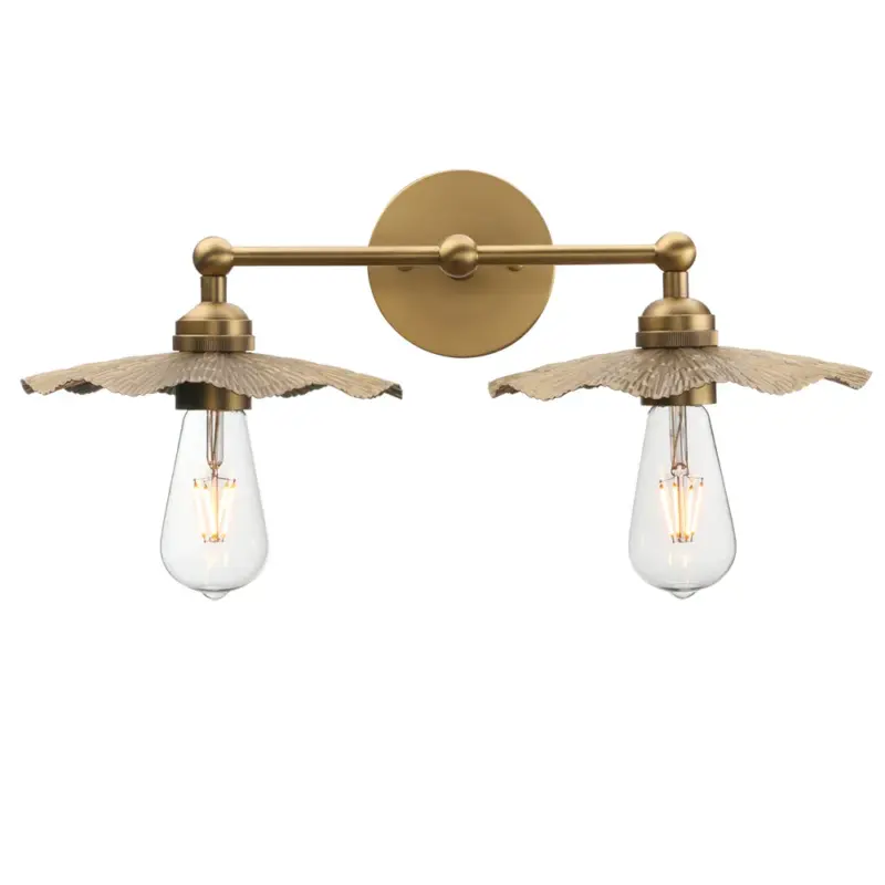 Réduction Phansthy 2 lights vintage metal wall sconce brass finished, split f...