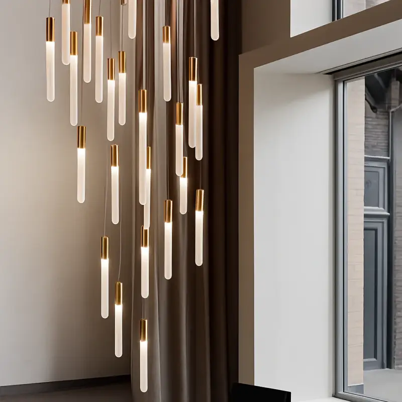 Modern minimalist led chandelier for villa, restaurant or staircase Nouveauté