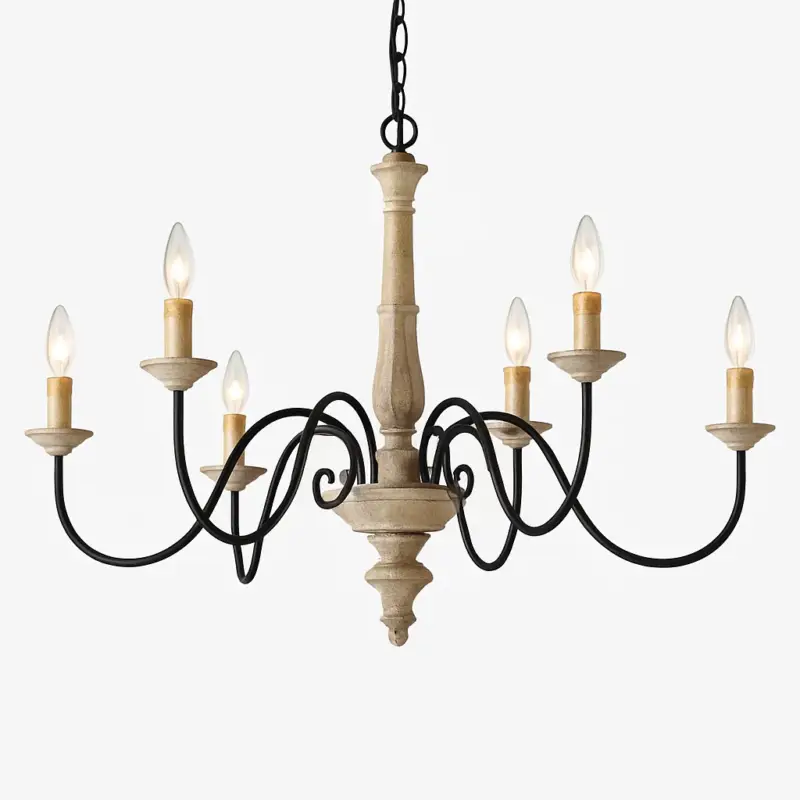 Vintage french style solid wood chandelier nordic design Top Vente