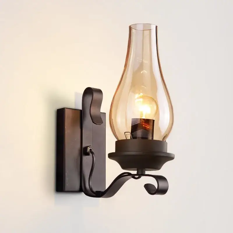 Retro industrial iron wall light for hotel and restaurant Meilleur Choix