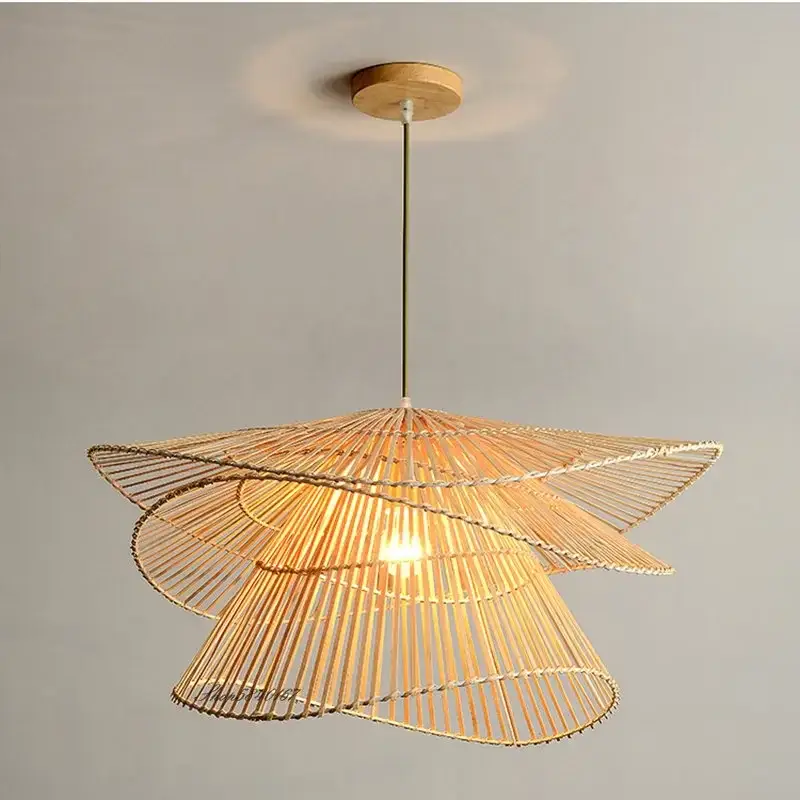 Affaire À Saisir Handmade modern multi-tier rattan chandelier