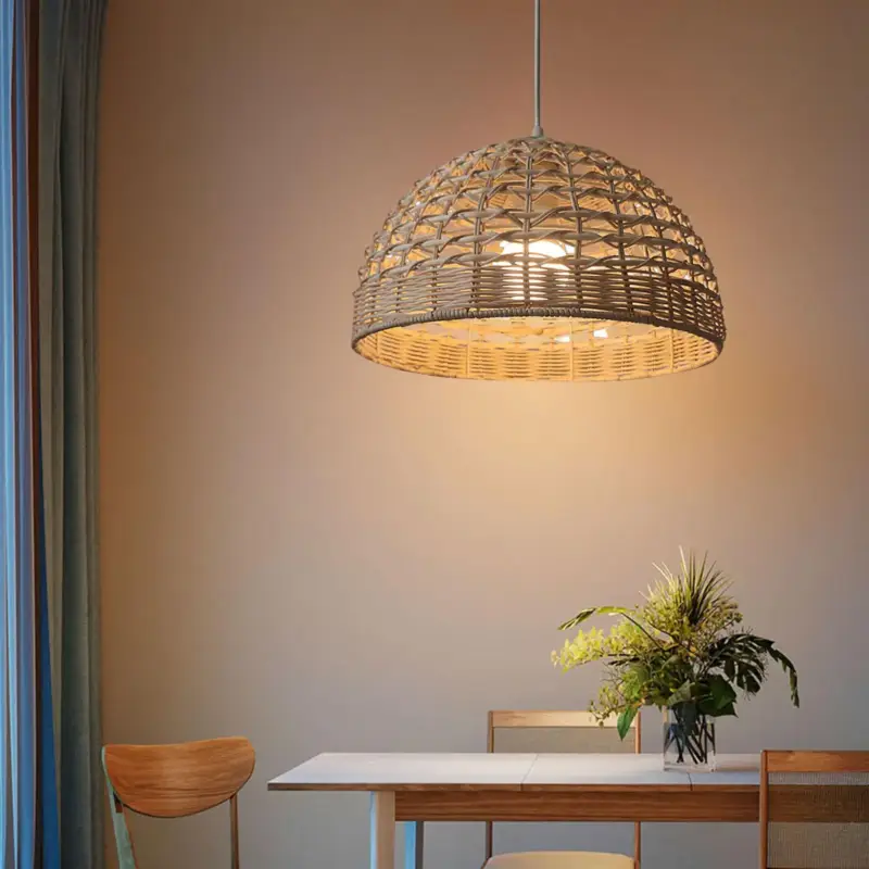 Handwoven rattan and bamboo lampshade for decoration Promotion