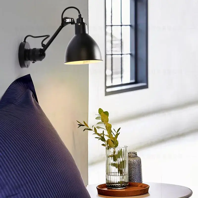 Modern wall reading light with black metal plug Promotion