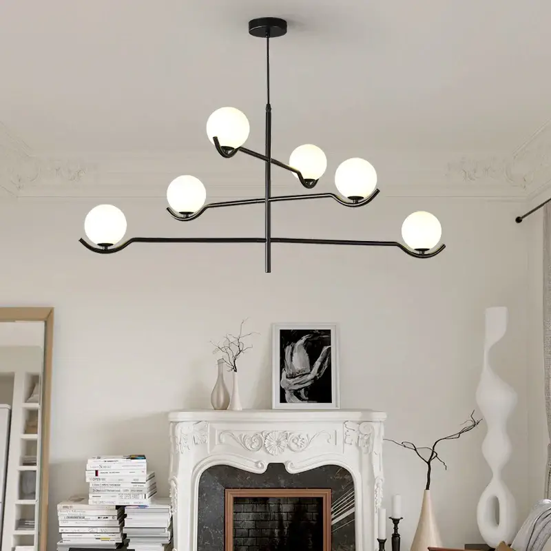 Modern designer glass and metal chandelier pendant light Nouvelle Collection