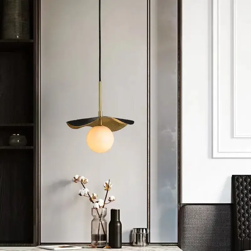 Usine Directe Copper chandelier with natural marble sphere