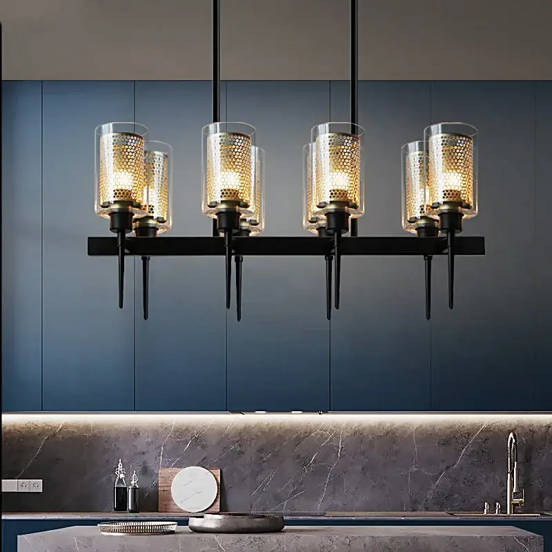 Nordic retro industrial led chandelier for restaurant and bar decor Pas Cher