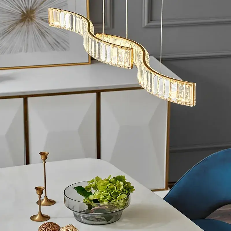 Modern creative crystal strip led chandelier Seulement Aujourd'hui