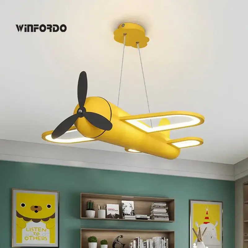 Modern led chandelier airplane design for baby boys Expédié Aujourd'hui