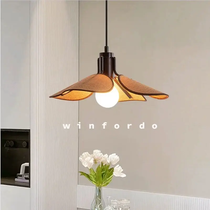 Certifié Decorative retro japanese fabric pendant light