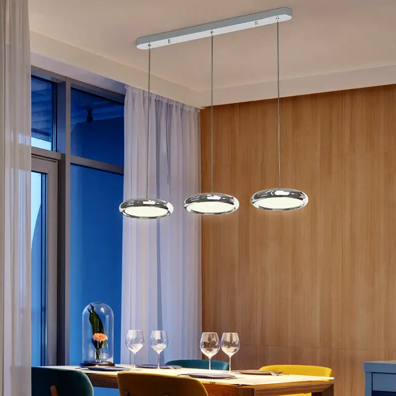 Modern round dimmable chandelier for restaurant and bar Pas Cher