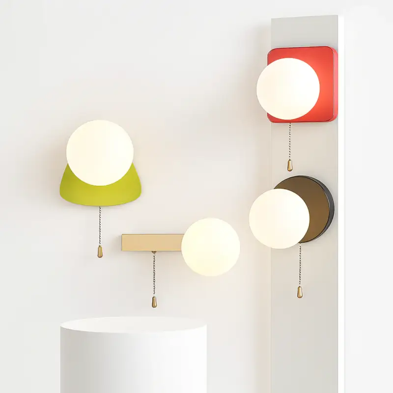 Nordic glass wall light with switch decorative indoor lighting Meilleur Prix