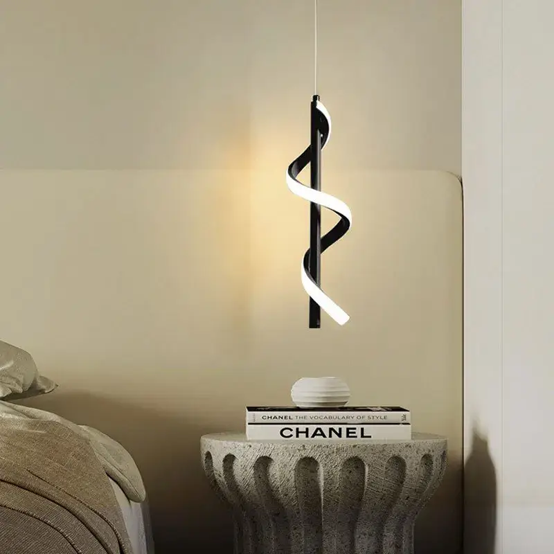Modern led pendant lights with long spiral cable Populaire